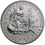 Reverse of the coin with the detail of the Rape of Europa by Veronese